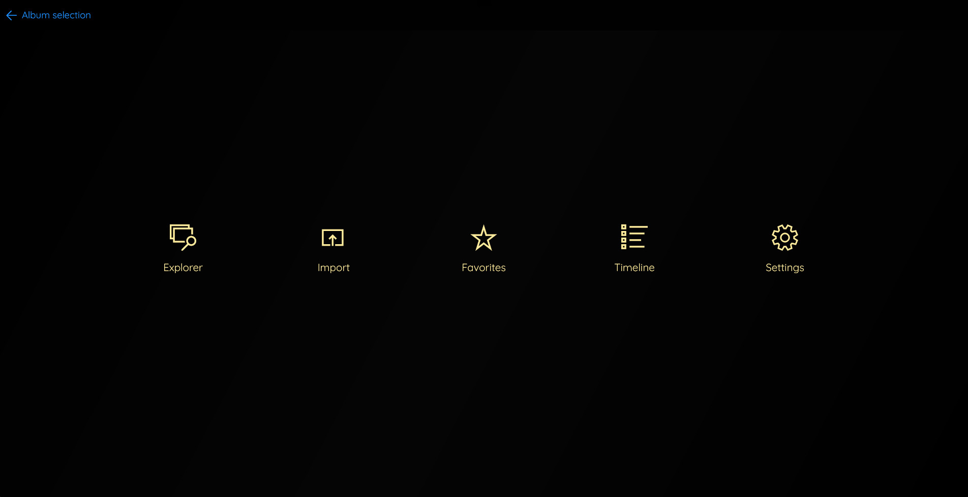 Example of the album options screen
