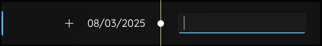 Example showing a timeline entry description being edited
